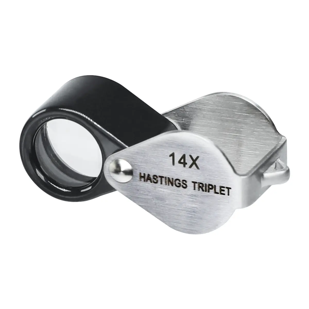 Gem-403 14X Magnification Hasting Jewelry Mini Loupe Optical Glass Triplet Lens Stainless Steel Body Foldaway Pocket Magnifying Tool Stamp & Coin Hobbyists Watch Repair Mechanic 1