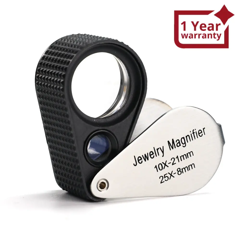 Gem-462 Dual Magnification Jewelry Loupe 10X And 25X Magnifier Loupe With 21Mm And 8Mm Lens Diameter 1