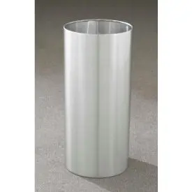 Glaro 11 Gallon Open Top Wastebasket, Satin Aluminum New Yorker Collection - 1223-Sa 1