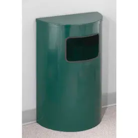 Glaro Steel Half Round Wall Mount Trash Can W/Side Opening, 6 Gallon, Bronze Vein 1