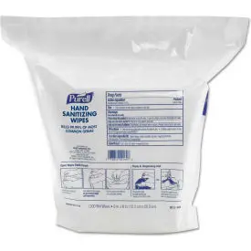 Purell Hand Sanitizing Wipes 1200 Wipes/Pouch - 2 Pouches/Carton - 9118-02 1
