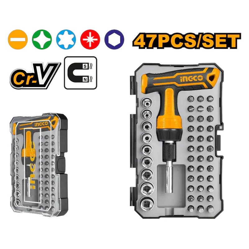 Ingco 47 Pcs T-Handle Wrench Precision Screwdriver Set 1