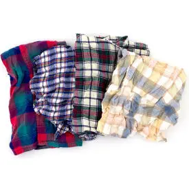 Reclaimed Flannel Rags, Assorted Colors, 25 Lbs. - 180-25 1