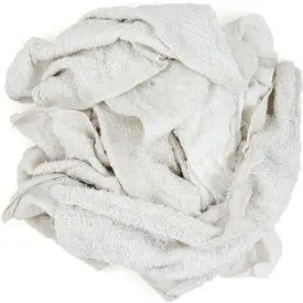 Reclaimed Terry Towel/Robe Rags, White, 10 Lbs. - 537-10 1