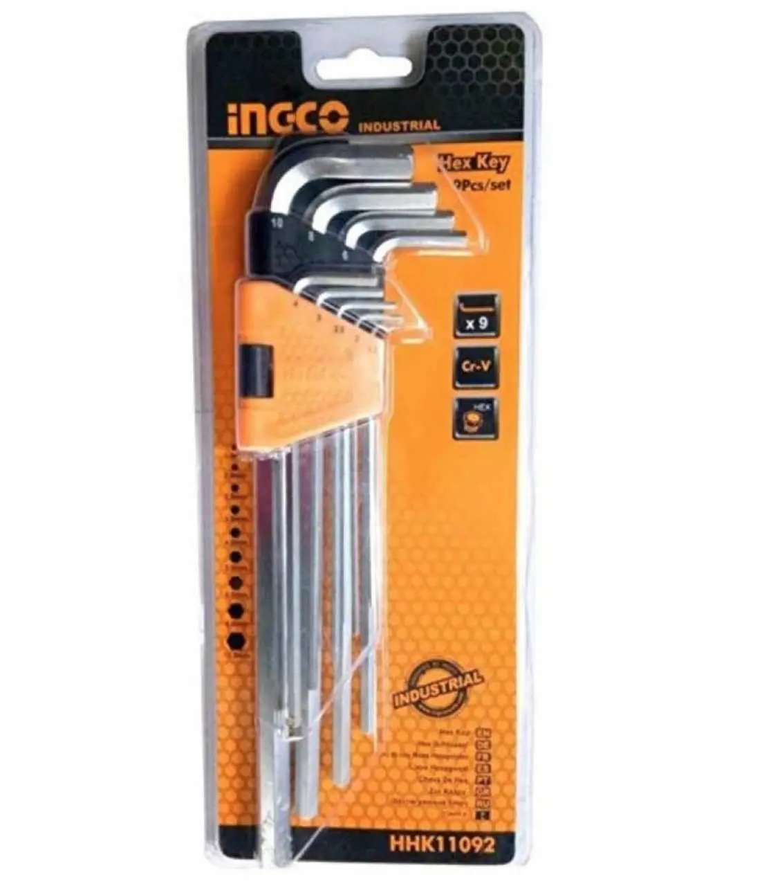 Ingco 9 Pcs Hex Key Set ( L Shape Key ) 1
