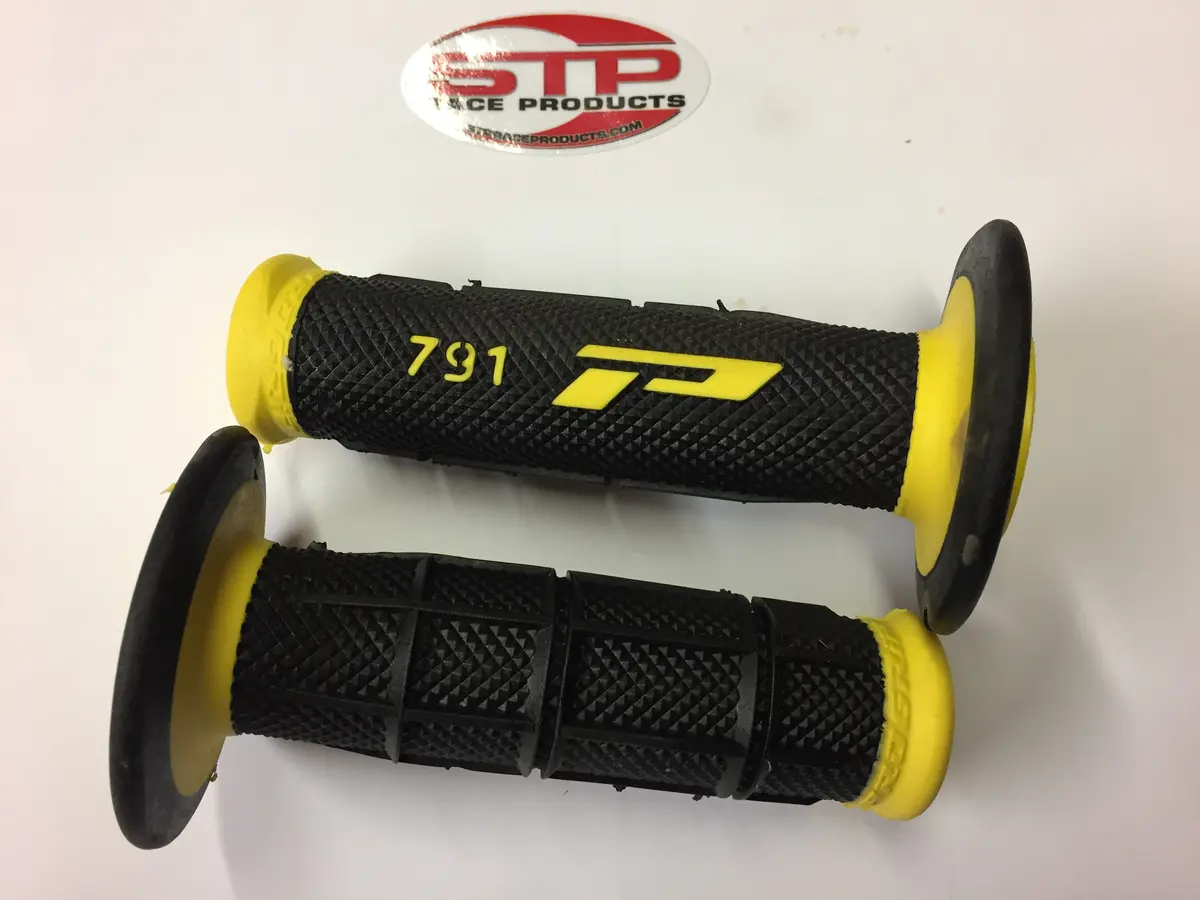 Progrip Soft Touch 791 Yellow Black Mx Off Road Grips Dual Density 115Mm. 1