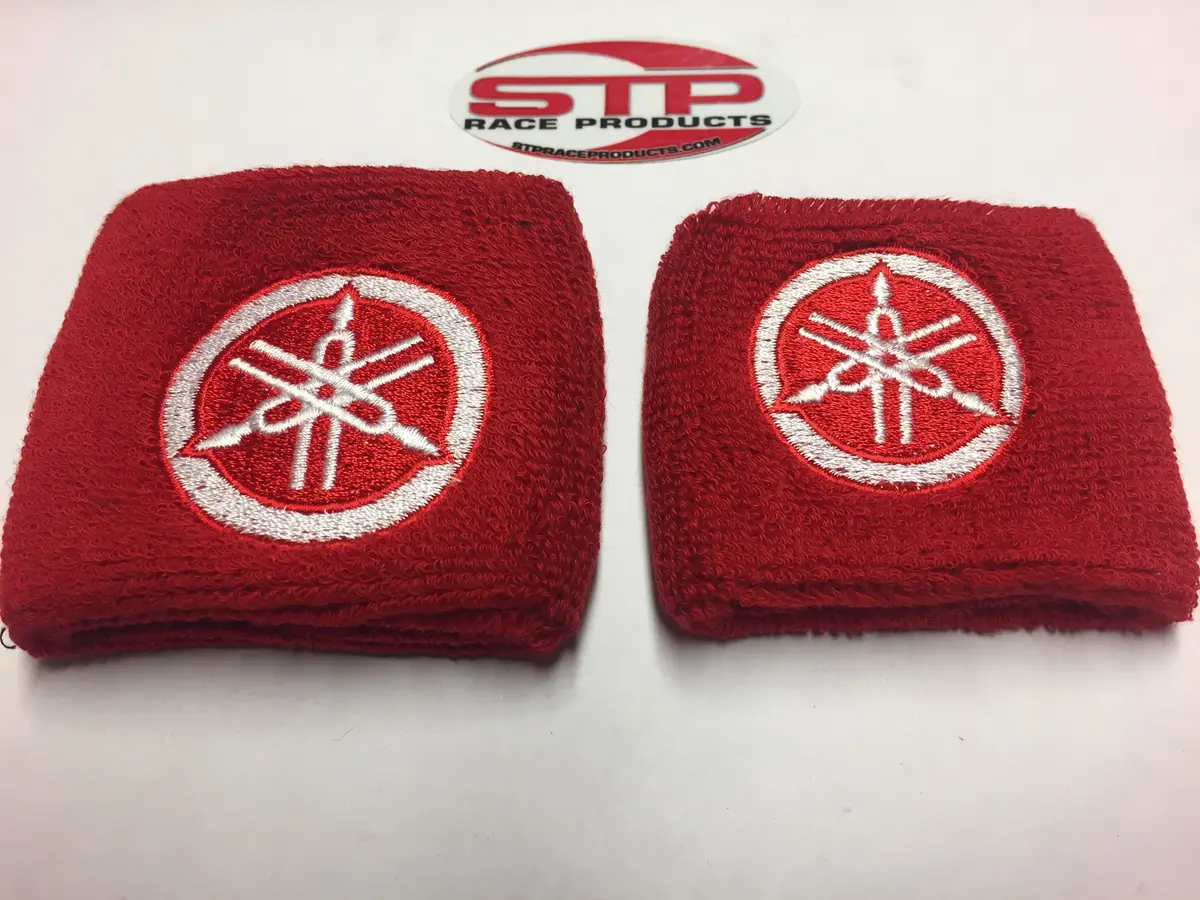 Red Yamaha Motorcycle Front & Rear Brake Master Cylinder Shrouds, Socks. 1