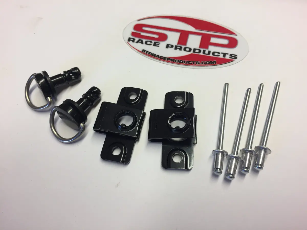 Dzus Style Fairing Fastener Quick Release D Ring 14Mm Road Race Track Pair Black 1