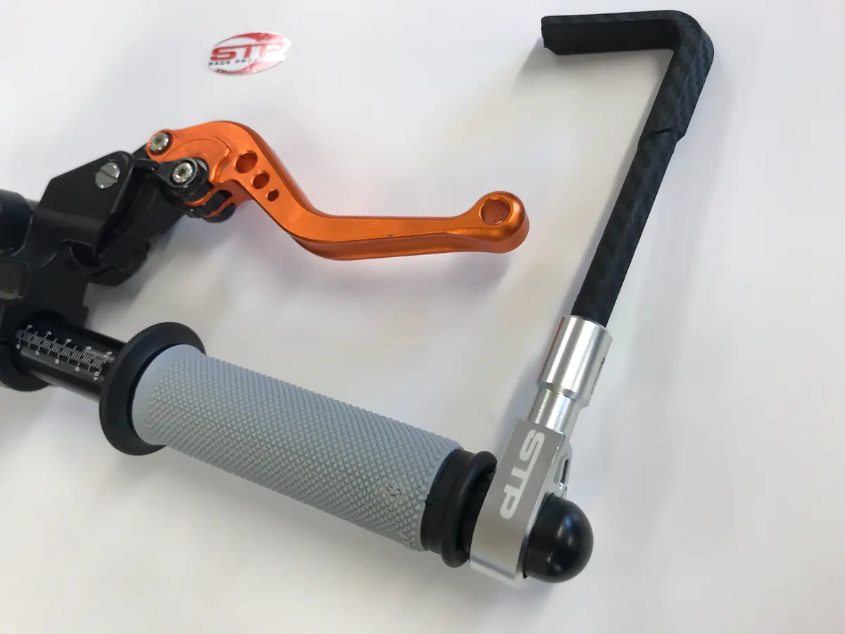 Stp Tek2 Silver Bar Mount Brake Lever Guard For Race Track Bsb Motorcycle Motorbike 2