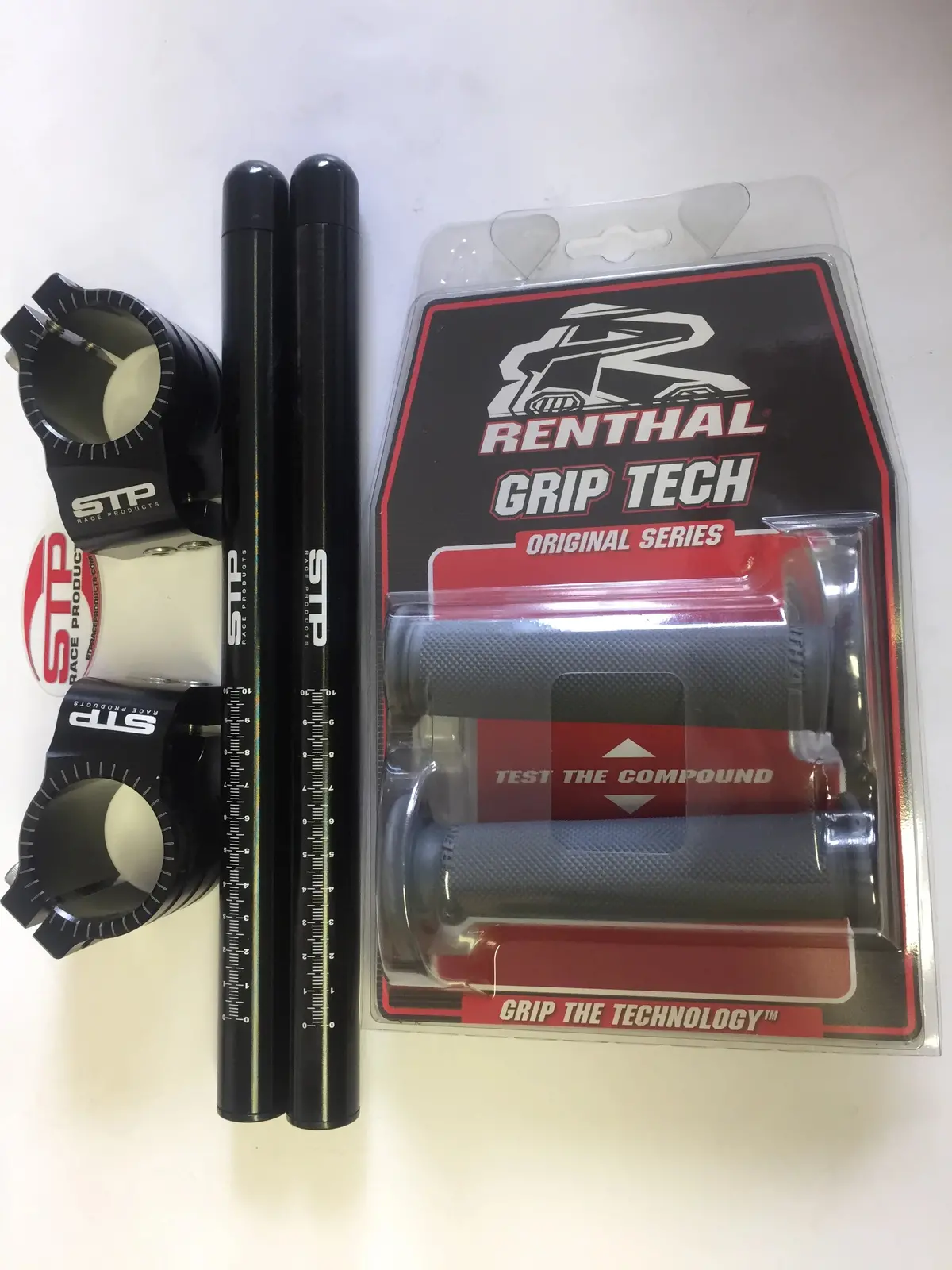 50Mm Stp Tek2 Calibrated Road Race Clip-Ons Handlebars & Renthal Grips Bsb. 1