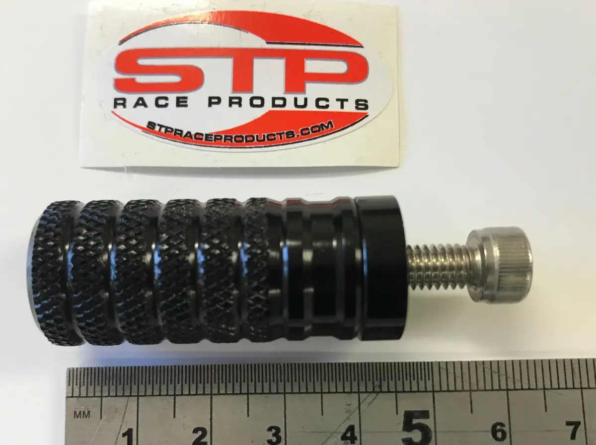 Universal Replacement Rearset Toe Pegs Black Anodised Finish 6Mm Fixing Pair 1