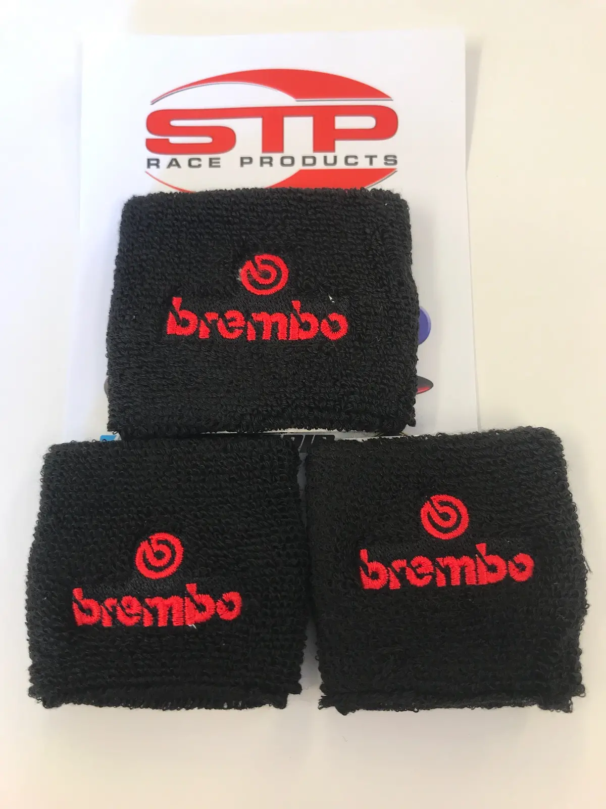 Bre 2 Brake + 1 Clutch Reservoir Shrouds Socks Cover Red Logo 2