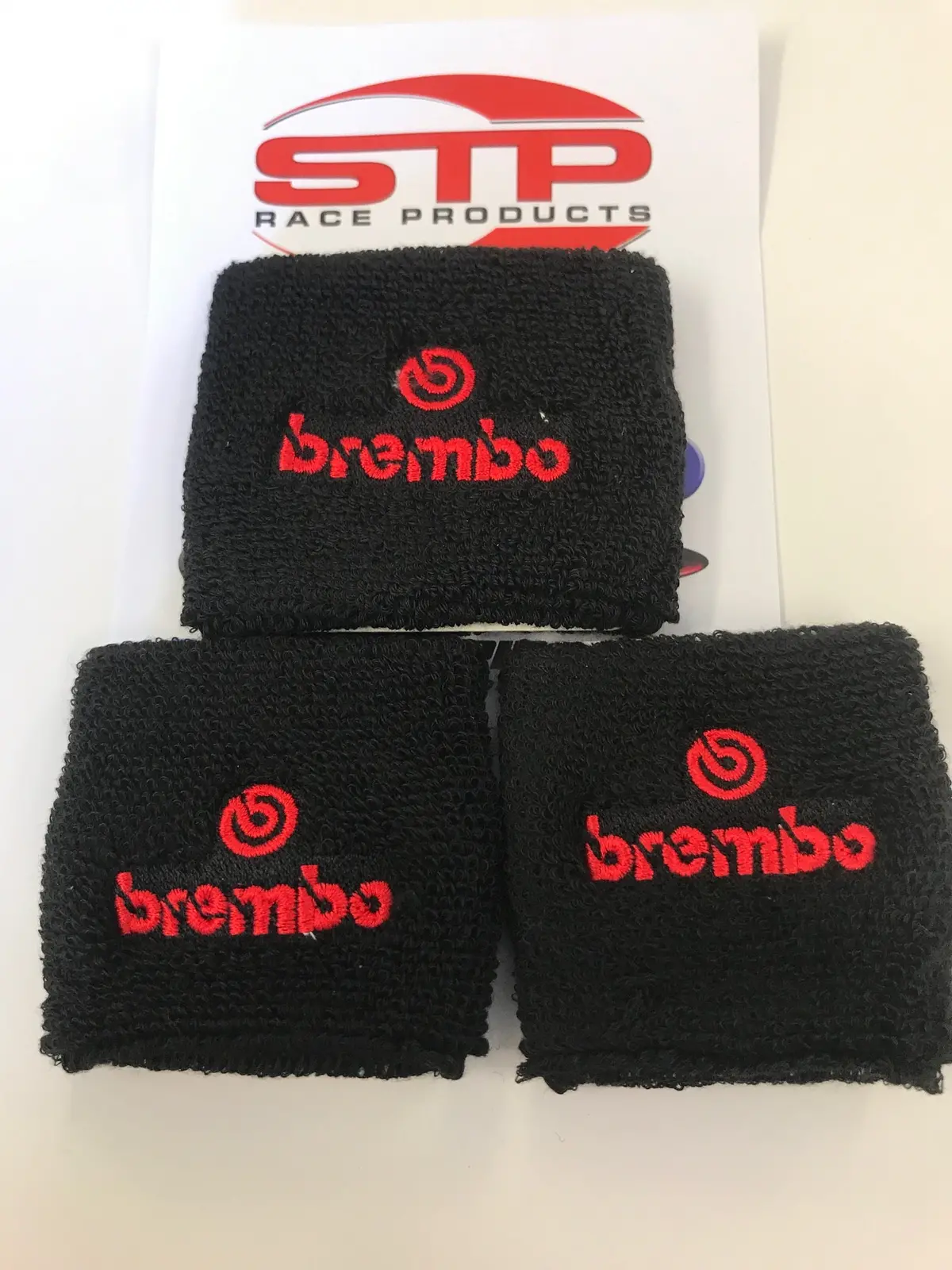 Bre 2 Brake + 1 Clutch Reservoir Shrouds Socks Cover Red Logo 1