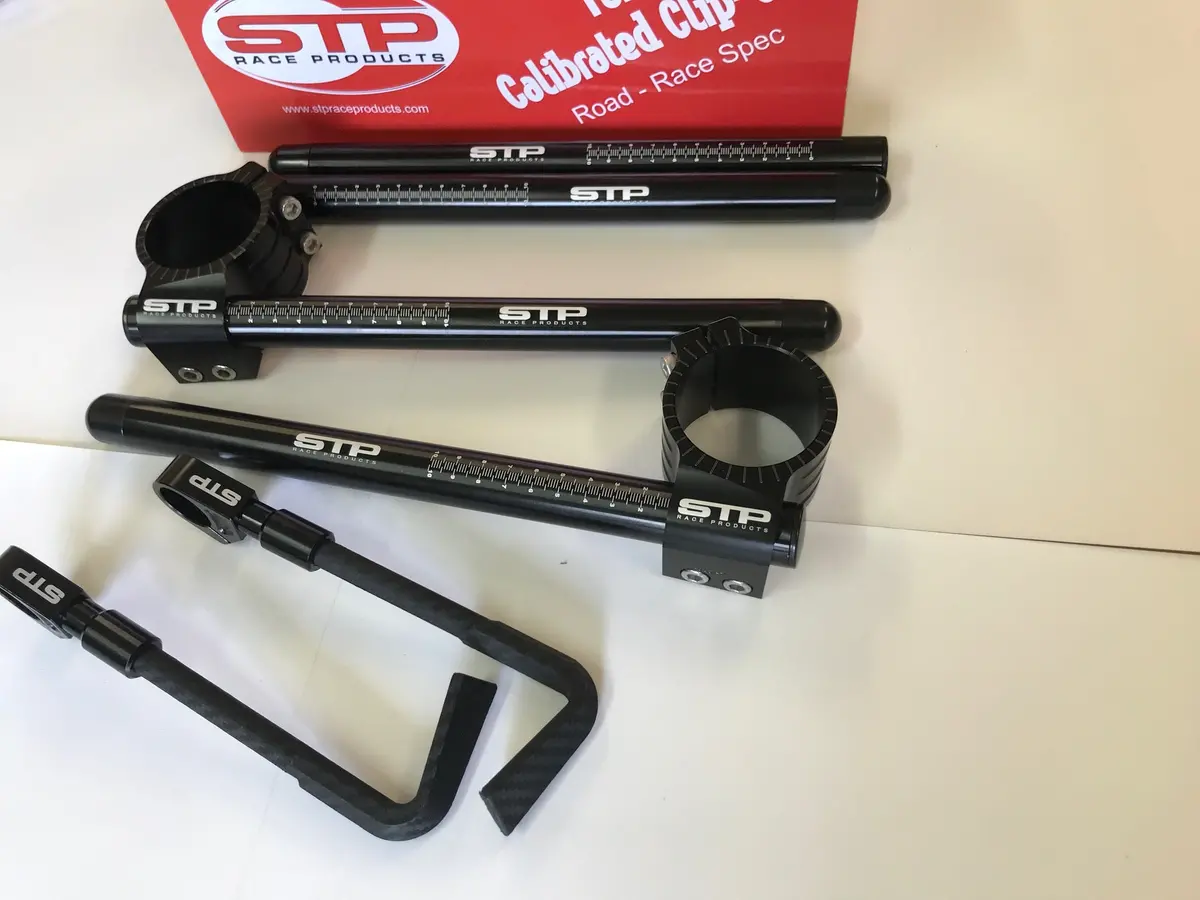 Tek2 Calibrated 50Mm Road Race Black Anodised Clip-Ons , Spare Tubes & Lever Guards 2