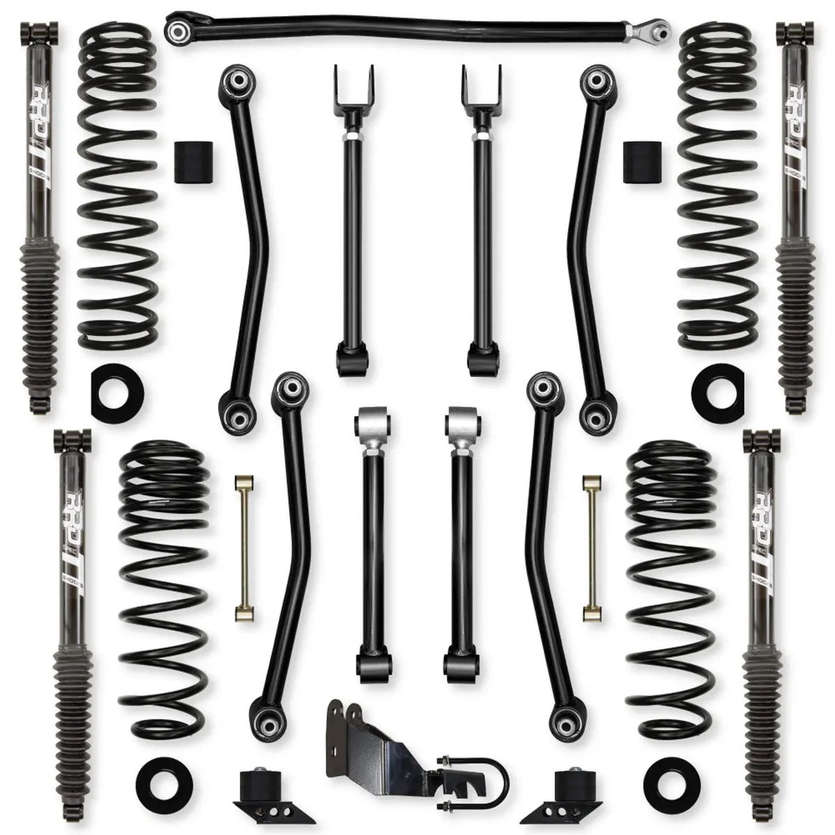 Jlu 3.5" Ultimate Adventure Diesel Mid-Arm System Twin Tube Shocks Jl35ua-4Dtt 1