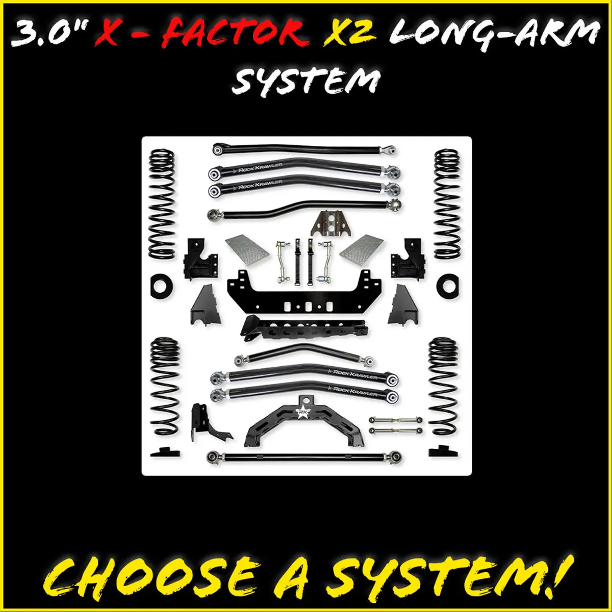 3.0" X-Factor X2 Long-Arm System No Shocks Jt30x2la 1