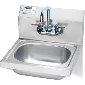 Krowne® Hs-10 - 16" Wide Hand Sink With Side Support Brackets, Wrist Handles 1