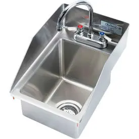 Krowne® Hs-1225 Drop-In Hand Sink With Side Splashes, 5" Deep Bowl, 12" X 18" 1