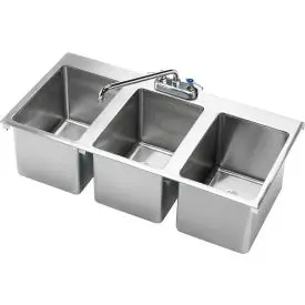 Krowne® Hs-3819 Three Compartment Drop-In Hand Sink 36" X 18" 1