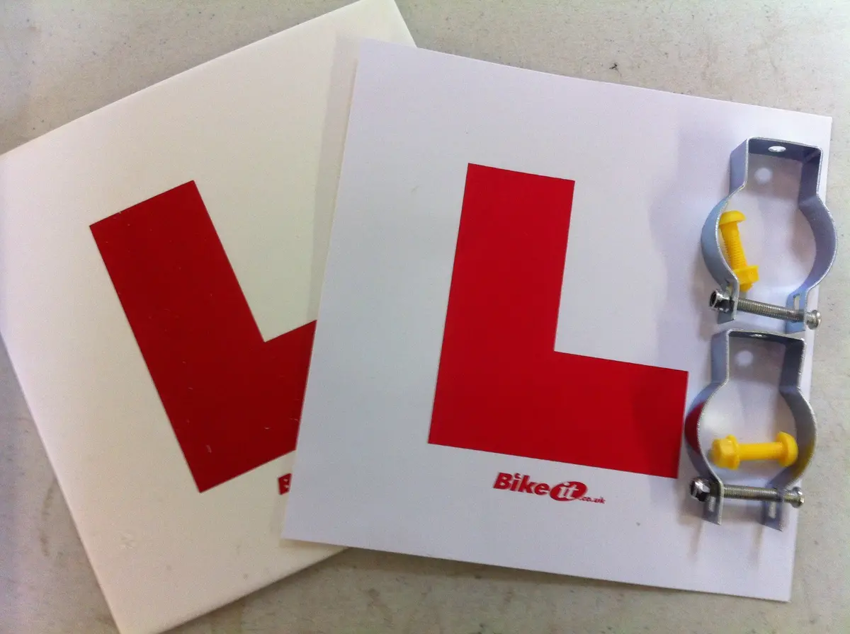 Motorcycle Scooter L Plate Pack 1 X Rigid With Brackets 1 X Self Adhesive 2