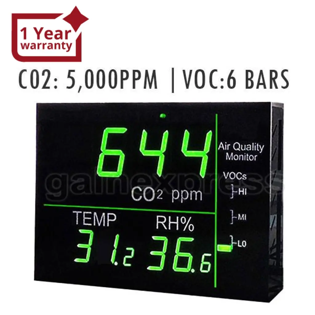 M0198158 Wallmount Smart Led Display Voc Carbon Dioxide (Co2) Temperature Rh Monitor Made In Taiwan 1