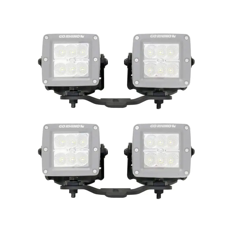 Hood Hinge Light Mounts For Jeep Jl/Jt - Dual 3X3 Cubes 1