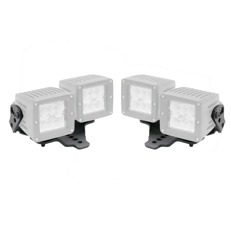 Hood Hinge Light Mounts For Jeep Jl/Jt - Dual 3X3 Cubes Offset 1