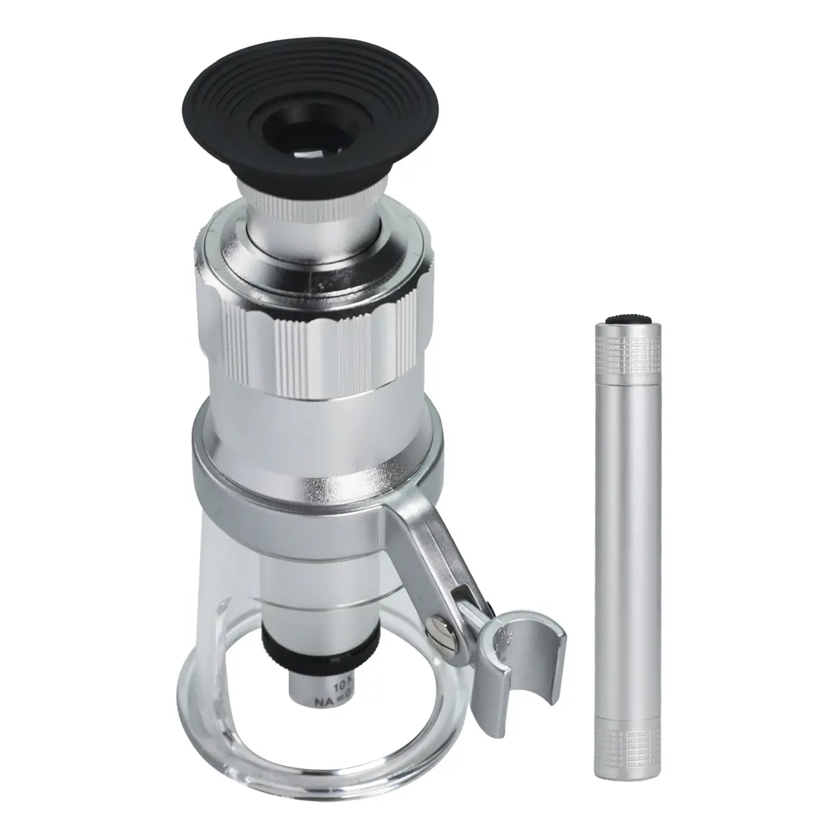 Msc-454 Magnification Microscope 100X Led Lightning Scale Loupe Compact Portable High Magnifying Glass Geology Metallurgy Research 1