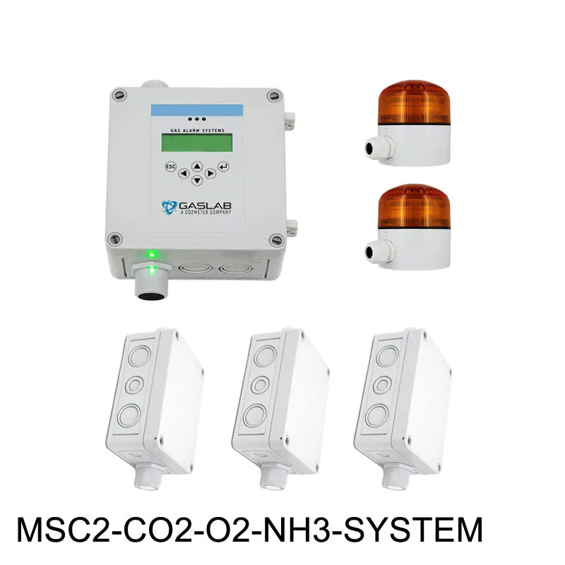 Co2, O2 And Nh3 Fixed Gas Safety System For Laboratories & Pharma | Multi-Gas Monitoring With Alarms 1