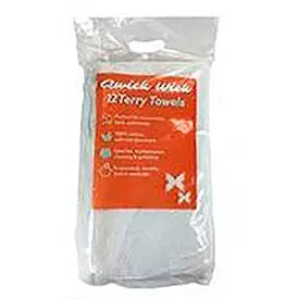 Qwick Wick 100% Cotton White Terry Heavy Duty Bar Towel, 28 Oz., 16" X 19", 12 Towels/Pack, 5 Packs 1