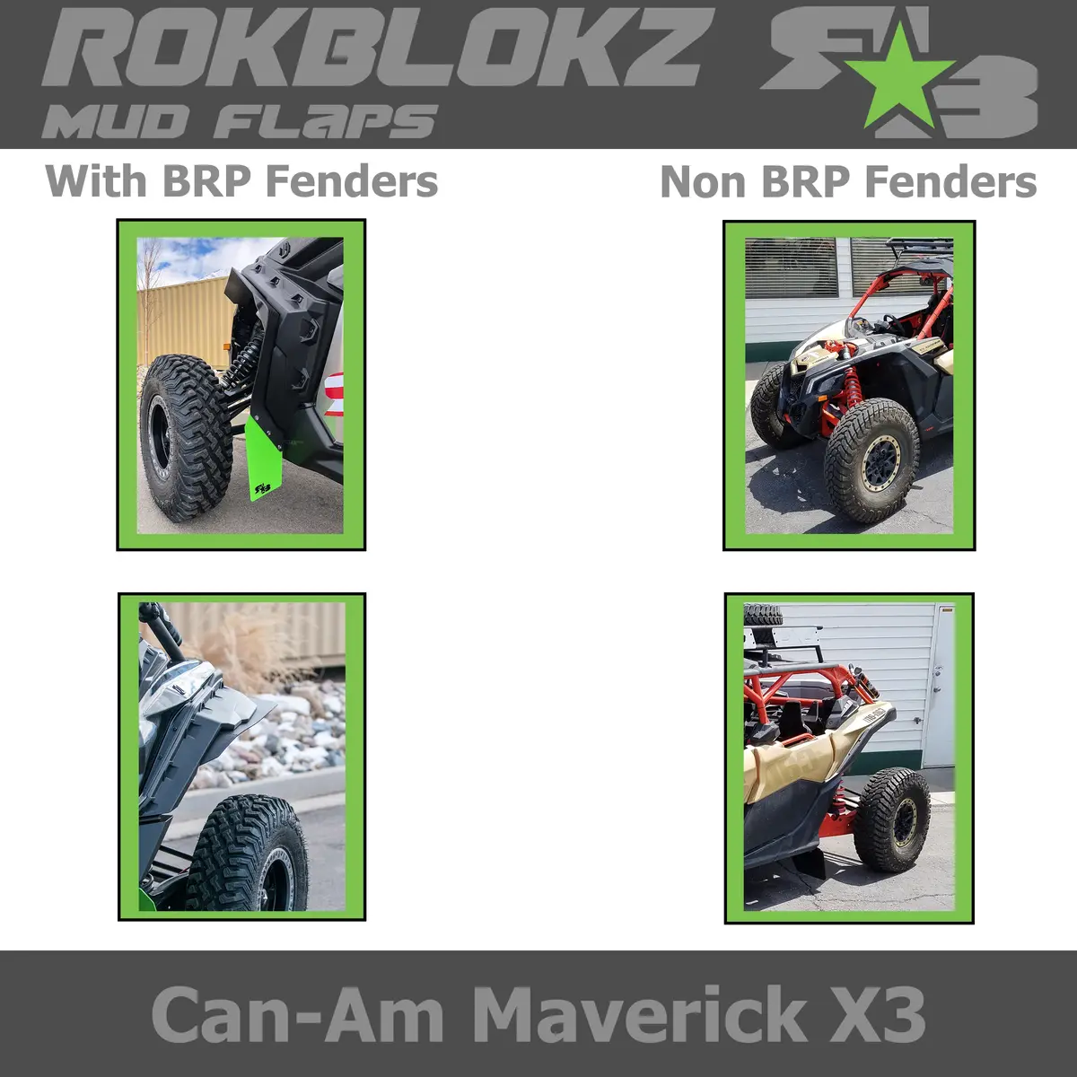 Can-Am Maverick X3 Fender Extensions 2017+ - Requires Brp Fenders 3