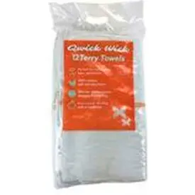 Qwick Wick 100% Cotton Gold Stripe Terry Bar Towel, 30 Oz., 16" X 19", 12 Towels/Pack, 5 Packs 1