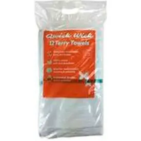 Qwick Wick 100% Cotton Green Stripe Terry Bar Towel, 30 Oz., 16" X 19", 12 Towels/Pack, 5 Packs 1