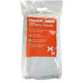 Qwick Wick 100% Cotton White Terry Light Duty Bar Towel, 24 Oz., 16" X 19", 12 Towels/Pack, 5 Packs 1
