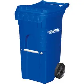 Global Industrial™ Mobile Trash Container, 35 Gallon Blue 1