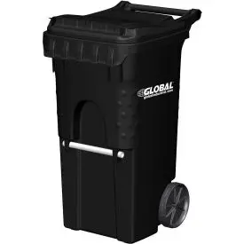 Global Industrial™ Mobile Trash Container, 35 Gallon Black 1