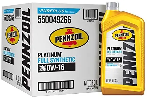 Pennzoil Platinum Sae 0W-16 Full Synthetic Motor Oil - Case Of 6 (1 Qt) 1