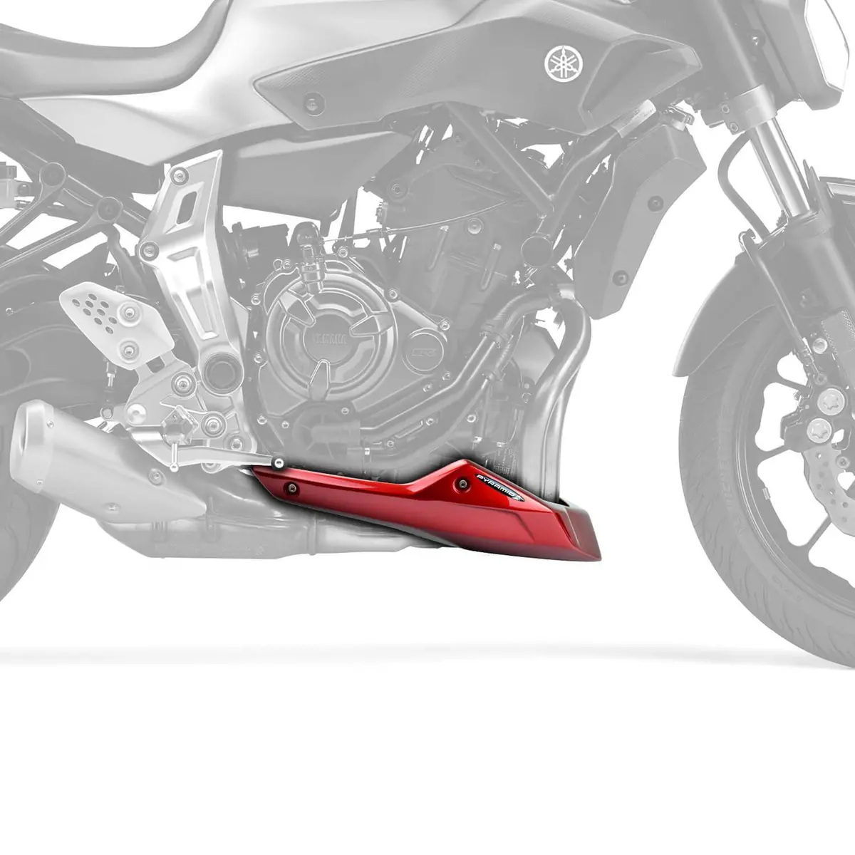 Yamaha Mt07 & Fz07 2013-2017 Grp Belly Pan Spoiler Red (Lava Red) Pyramid 2