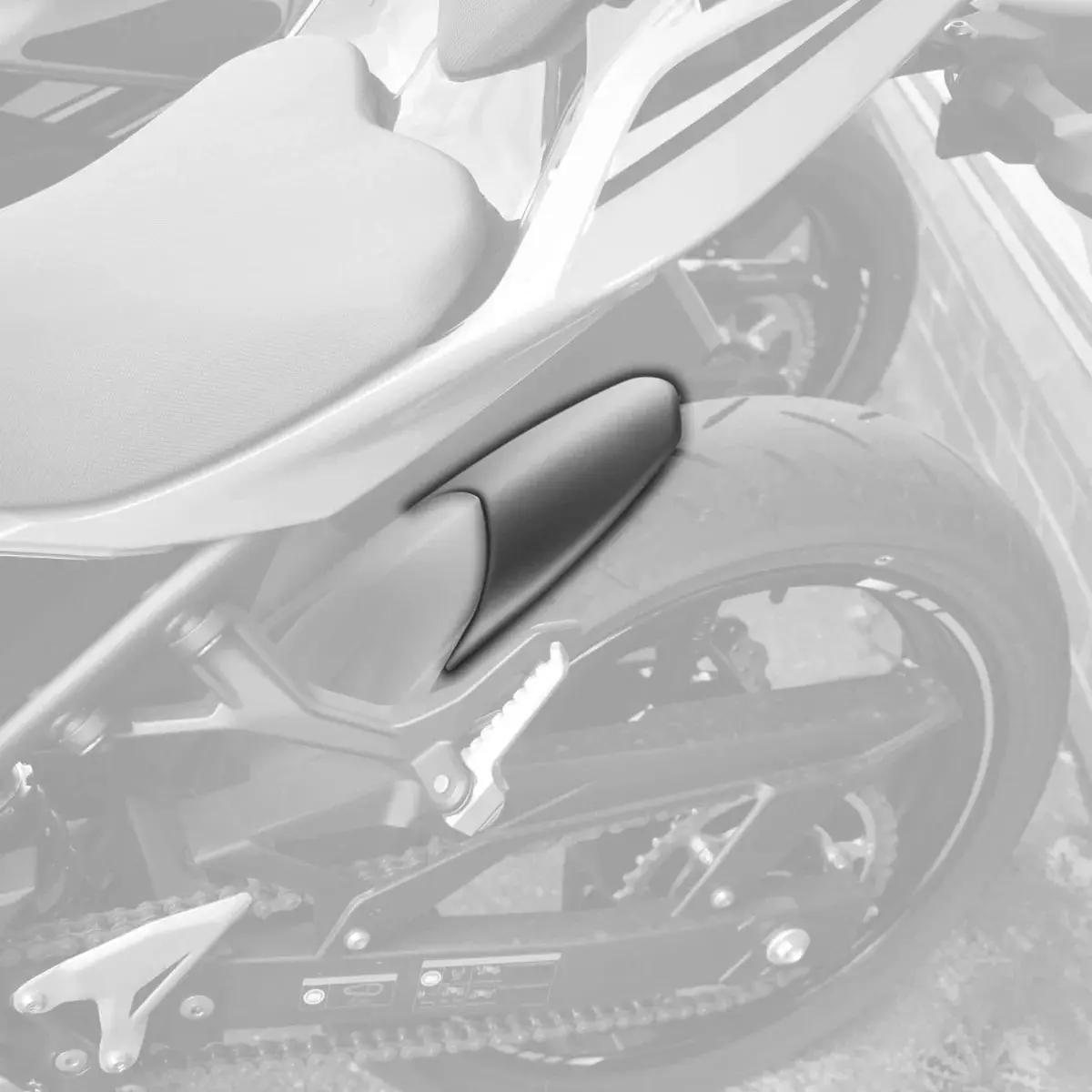Kawasaki Ninja 400 2017 > Abs Matte Black Hugger  Extension. By Pyramid 1