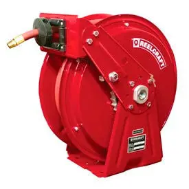 Reelcraft Dp7850 Omp 1/2"X50' 3000 Psi Heavy Duty Spring Retractable Compact Dual Pedestal Hose Reel 1