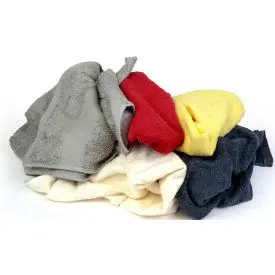 Pro-Clean Basics Sanitized Anti-Bacterial Terry Cloth Rags, Assorted Colors, 1 Lb. - 99810 1