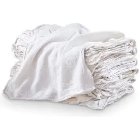 Pro-Clean Basics Sanitized Anti-Bacterial Woven Wiping Cloth Rags, White, 1 Lb. - 99820 1