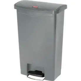 Rubbermaid® Slim Jim® Plastic Step On Container, Front Step - 13 Gallon, Gray - 1883602 1