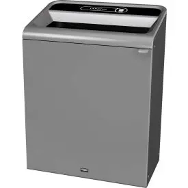 Rubbermaid® Configure Decorative Steel Trash Can, Landfill Lid, 45 Gallon, Grey Stenni 1