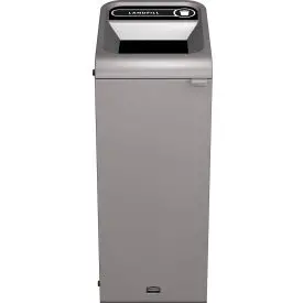 Rubbermaid® Configure Decorative Steel Trash Can, Landfill Lid, 15 Gallon, Grey Stenni Minimum Of 2 1