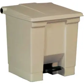 Rubbermaid® Fire Safe Step On Plastic Container, 8 Gallon, Beige - Fg614300beig Case Of 2 1