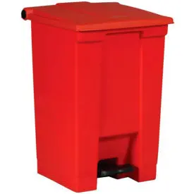Rubbermaid® Fire Safe Step On Plastic Container, 12 Gallon, Red - Fg614400red 1