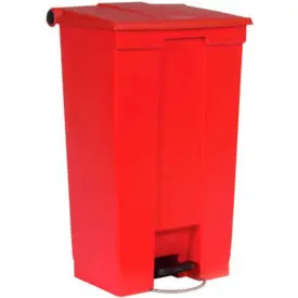 Rubbermaid® Fire Safe Step On Plastic Container, 23 Gallon, Red - Fg614600red 1