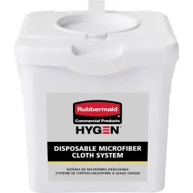 Rubbermaid® Hygen¿ 12¿ X 12¿ Disposable Microfiber Cloth Charging Tub, White, 4 Ct 1