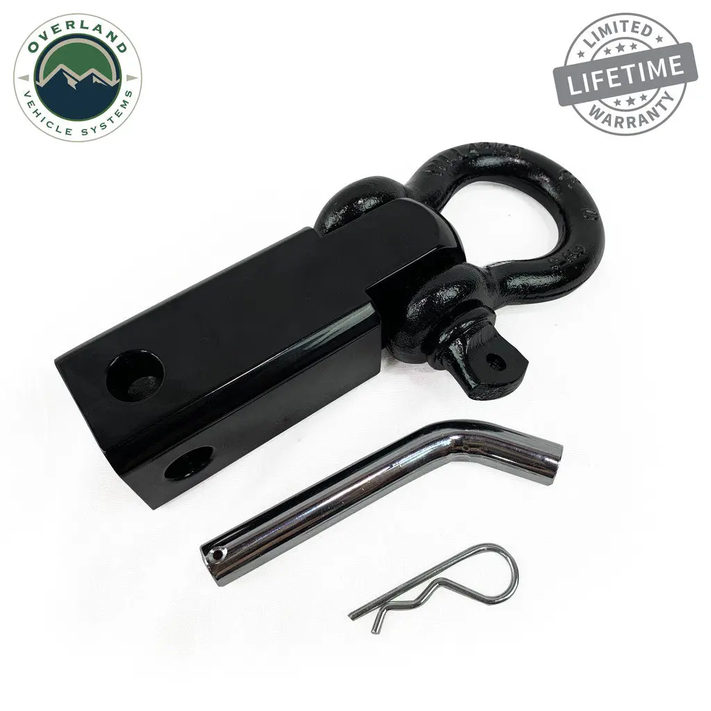 Receiver Mount Recovery Shackle 3/4" 4.75 Ton With Dual Hole Black Universal 19109901 1